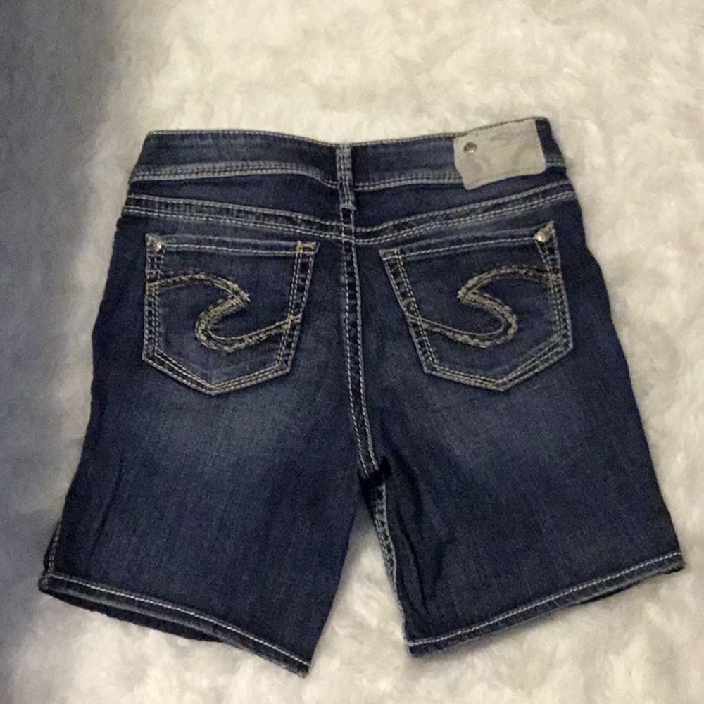 Silver jean shorts